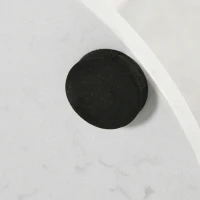 HOMCOM Appendiabiti da Terra Autoportante con 6 Ganci a Disco in Acciaio e Base in Ardesia, Bianco(m-9)