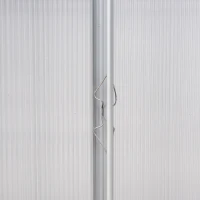 Outsunny Aluminium Gewächshaus Gartenhaus mit Fenster Tür 193 x 130 x 205 cm 2,5㎡ Pflanzenhaus inkl. Fundament Treibhaus Tomatenhaus UV-, Witterungsbeständig(m-7)