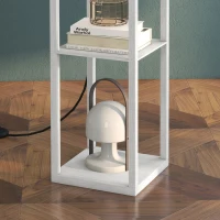 HOMCOM Lampadaire étagère Lampe étagère 26L x 26l x 160H cm 3 étagères 4 Niveaux MDF Blanc(m-8)
