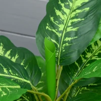 HOMCOM Aglaonema Artificial Planta Sintética de 95 cm con 42 Hojas Decoración para Hogar Oficina Verde(m-8)