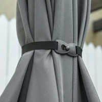 Outsunny 3 x 2m Garden Parasol Umbrella, Outdoor Market Table Umbrella with Aluminium Pole & Crank, Rectangular Tilting Parasol Sun Shade Canopy, Grey(m-9)