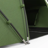 Outsunny 4-6 Man Camping Tent with Living Area and 2 Bedrooms, Hiking Sun Shelter, UV Protection Tunnel Tent, Dark Green(m-8)