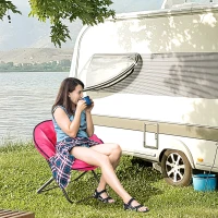 Outsunny Campingstuhl Faltbar Campingsessel mit Lehne, Klappstuhl bis 120kg, gepolstert Moonchair Extra Breit, Faltsessel Outdoor Stuhl für Garten, Balkon, Camping, Rosa(m-2)