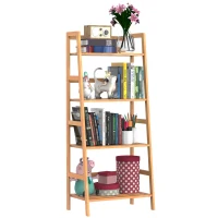 HOMCOM Estantería de Bambú 4 Niveles Estantería Escalera de Baño Librería Organizador Zapatero 48x31,5x120 cm(m-10)