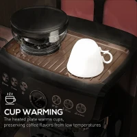 HOMCOM 15 Bar Coffee Machine, with Adjustable Grind, Steamer and Accessories(m-8)