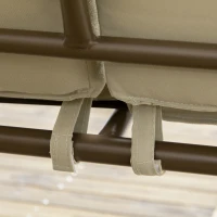 Outsunny Dondolo da Giardino 3 Posti in Acciaio con Tettuccio Inclinabile e Cuscini, 208x120x174 cm(m-8)