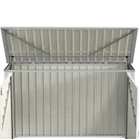 Outsunny Mülltonnenbox Müllbox Storer abschließbar Gerätebox für 2 Mülltonnen Stahl 178,5 x 104,5 x 128,5/113 cm Grün(m-9)