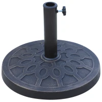 Outsunny 13kg Resin Umbrella Stand Holder, Garden Parasol Base for 38mm or 48mm Outdoor Umbrella Poles, Bronze Tone(m-1)