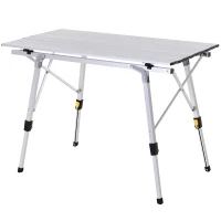 Outsunny Table pliante en aluminium table de camping table de jardin 4 personnes hauteur réglable + sac de transport(m-10)