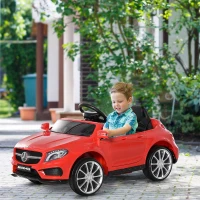 HOMCOM Macchina Elettrica per Bambini 3+ Anni Mercedes GLA con Telecomando, Fari LED e Musica, Rosso(m-2)