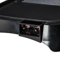 HOMCOM Elektrogrill, Tischgrill, 90-200° C, 2 Grillflächen, Thermostat, Tropfschale, 1600 W, schwarz, 53,5 x 31 x 8 cm(m-8)