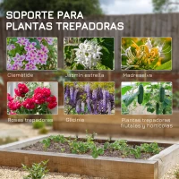 Outsunny Juego de 4 Enrejados de Jardín Soportes para Enredaderas de Acero para Plantas Trepadoras y Decoración 40x106 cm Negro(m-4)