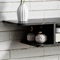 HOMCOM Floating TV Unit Stand for TVs up to 40", Wall Mounted Media Console with Storage Shelf, Entertainment Center, Black(m-7)