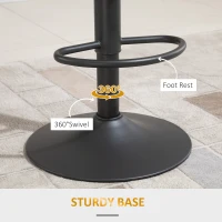 HOMCOM Bar Stools Set of 2, PU Leather Barstools with Backrest and Footrest for Kitchen, Counter, Breakfast Bar, Brown(m-6)