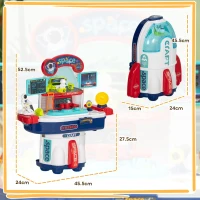 AIYAPLAY Banco da Lavoro Giocattolo da 21 Pezzi a tema Spaziale con Suoni e Luci, in PP e GPPS, 45.5x24x52.5 cm(m-3)