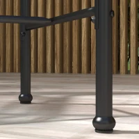 Outsunny Ensemble 3 pièces 1 table haute ronde design bohème + 2 tabourets ronds avec repose-pied en métal 2 personnes naturel(m-9)