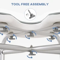 HOMCOM 39-51.5cm 'U' Seat Padded Shower Stool - Grey(m-6)