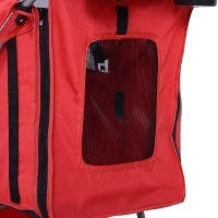 PawHut Poussette buggy pour chiens 75L x 46l x 94H cm pliable imperméable tissu 600D Oxford 4 roues rouge(m-9)