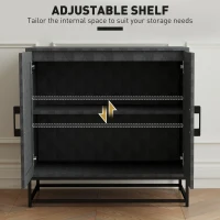 HOMCOM Modern Sideboard, Freestanding Sideboard Storage Cabinet with Adjustable Shelf and 2 Doors for Living Room, Black(m-5)