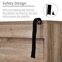 HOMCOM Freestanding Bookshelf Living Room Bookcase Storage Cabinet with 5 Shelves and Door Cupboard for Home Office, Bedroom, Study, White(m-5)