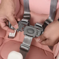 HOMCOM Foldable Baby High Chair Convertible Feeding Chair Height Adjustable with Adjustable Backrest Footrest and Removable Tray 5 Point Safety Harness for Kids 6 - 36 Months Pink(m-8)