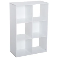 Homcom Etagère Contemporaine à 6 Casiers en Bois Blanc 92 x 30 x 92 cm(m-10)