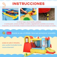 Outsunny Castillo Hinchable con 2 Toboganes Cama de Salto y Piscina para Niños +3 Años con Inflador y Bolsa de Transporte para Interior Exterior 330x265x185 cm Multicolor(m-6)