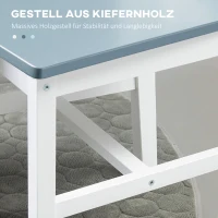 HOMCOM 2er-Set Esszimmerstühle Küchenstühle Stühle, Massivholz, 41 cm x 46,5 cm x 85,5 cm, Weiß(m-6)