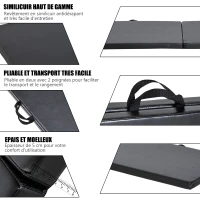 HOMCOM Tapis de gymnastique yoga pilates fitness pliable portable grand confort 180L x 60l x 5H cm revêtement synthétique noir(m-6)