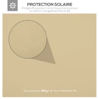 Outsunny Toile de rechange pour pavillon tonnelle tente 3 x 4 m polyester haute densité 180 g/m² beige(m-4)