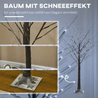 HOMCOM Künstliche Birke mit LED-Beleuchtung, 96 warmweiße Mikro-LEDs, 150 cm, Braun(m-5)