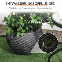 Outsunny 2er-Set Übertöpfe In-und Outdoor, wetterbeständig, modernes Design, 33 cm x 33 cm x 28 cm, Grau(m-6)