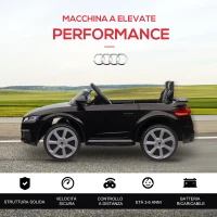 HOMCOM Macchina Elettrica per Bambini 3-5 Anni AUDI TT con Telecomando, Portiere Apribili e Fari LED, Nero(m-6)