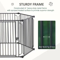 PawHut Dog Play Pen Puppy Pen Pet Playpen For Rabbit Guinea Pig Duck with Canopy Indoor Outdoor 119H x 122L x 105Wcm(m-6)