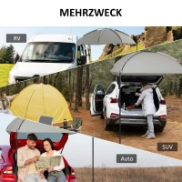 Outsunny Automarkise Markise Heckzelt, Sonnensegel, inklusive. Transporttasche, 290 x 278 x 260 cm, Hellgrau(m-4)