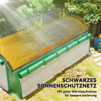 Outsunny Szklarnia Polytunelowa 6 x 3 x 2 m z Siatką Przeciwsłoneczną, Rolowanymi Bocznymi Ścianami, Pokrywą z Tworzywa, Stalowym Ramą, Zielona(m-4)