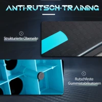 HOMCOM Aerobic-Stepper 3-stufig höhenverstellbar 78 x 28 x 20cm Schwarz+Blau(m-6)