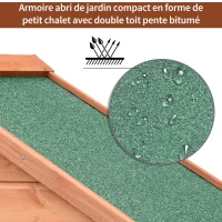 Outsunny Armoire abri de Jardin Remise pour Outils 3 étagères 2 Portes loquets Toit Pente bitumé 84L x 52l x 188H cm pin Massif(m-6)