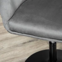 HOMCOM Dressing Table Chair, 360° Swivel Velvet-feel Upholstered Vanity Chair with Tub Seat, Back, Adjustable Height for Bedroom Makeup, Grey(m-8)