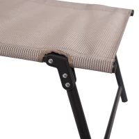 Outsunny Bain de Soleil Pliable transat inclinable 5 Positions Chaise Longue Grand Confort avec accoudoirs dim. 187,2L x 64,5l x 101H cm métal époxy textilène Sable(m-9)