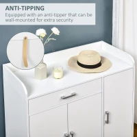 HOMCOM Modern Sideboard with Storage Cabinet, Floor Cupboard with Drawer for Living Room, Bedroom, Hallway, White(m-6)