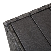 Outsunny Rattan Lounge Set, Sitzgruppe mit Sonnendach, Garten Loungegruppe, inkl. Kissen und Beistelltisch, Metall, Grau, 215 x 75 x 64 cm(m-7)