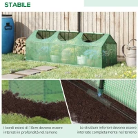 Outsunny Mini Serra da Giardino con 3 Finestre Avvolgibili e Copertura PE Anti-UV, 180x60x60cm, Verde(m-7)