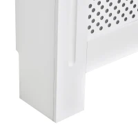 HOMCOM Cache-radiateur Design Contemporain façade perforé dim. 111,5L x 19l x 82H cm MDF Blanc(m-8)