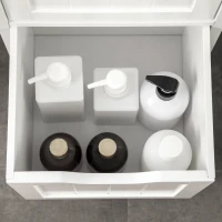 kleankin Badezimmerschrank, 2 Regale, 3 Schubladen, wasserabweisendes Material, Weiß(m-7)