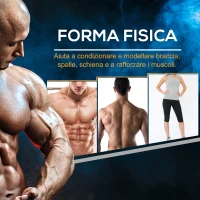 HOMCOM Manubrio 15 kg Esagonale con Impugnatura Antiscivolo, in Acciaio e Gomma, Ø15.5 x 33.6 cm, Nero(m-7)