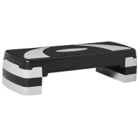 HOMCOM Step de Aeróbic Step para Fitness Antideslizante con Altura Regulable 3 Niveles de 10/15/20 cm Tabla Plataforma Stepper para Ejercicio en Casa Gimnasia Carga 150 kg 80x31x20 cm Negro(m-10)