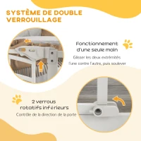 PawHut Barrière de sécurité animaux chien porte fermeture automatique sans perçage de 74 à 80 cm acier noir(m-5)