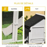 PawHut Clapier cage à lapins rongeurs clapier nain 2 étages toit bitumé intégral tiroir déjection bois massif pin pré-huilé(m-7)