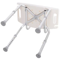 HOMCOM Duschstuhl Badehocker Badestuhl Duschhocker Duschsitz Badhilfe höhenverstellbar (Duschstuhl mit Rückenlehne)(m-4)